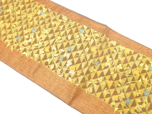 JAPANESE NAGOYA OBI / WOVEN FLOWER ARABESQUE